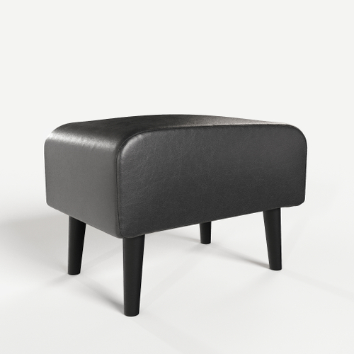 Пуф на высоких ножках Фантазёр из чёрной эко-кожи в офис, дом, салон красоты, прихожая, гостиная, на кухню, в кафе, в зону ожидания, в коридор, к туалетному столику. Банкетка, подставка.
