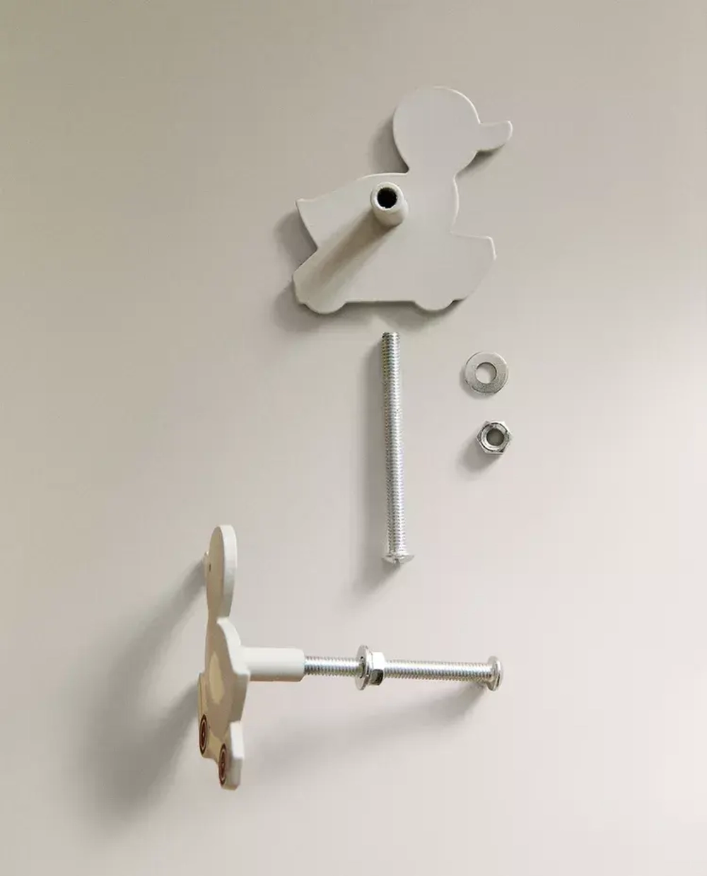 ZARA HOME НАБОР ДЕТСКИХ МЕБЕЛЬНЫХ РУЧЕК «УТЁНОК» (2 ШТ.), СЕРЫЙ