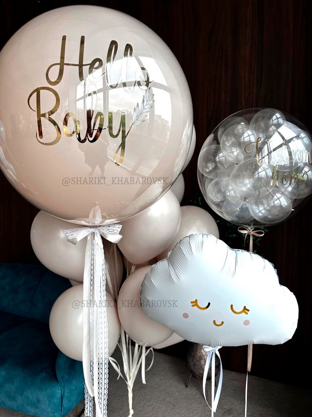 Воздушные шары на выписку для девочки №8076