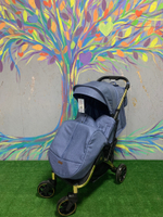 Коляска прогулочная Babalo 2022 Синий текстиль на золотой раме с сумкой