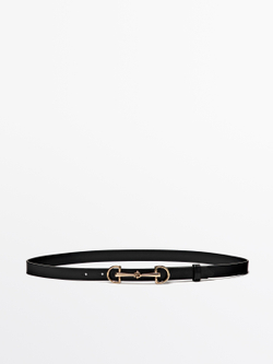 Massimo Dutti Ремень из кожи наппа, черный