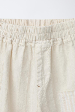 ZARA БРЮКИ BAGGY РУСТИК, ЭКРЮ