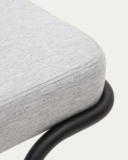 Compo Скамья из серой ткани и черного металла 130 см Испания