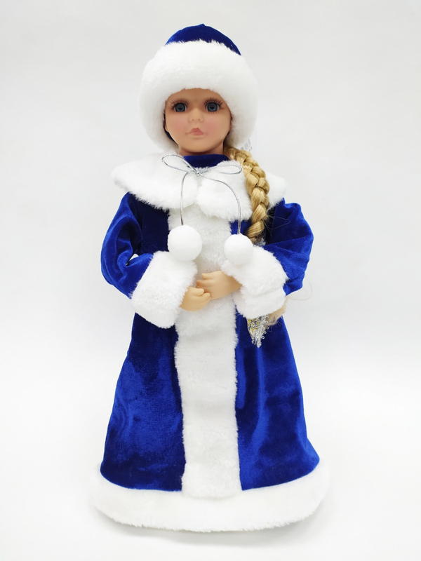 Снегурочка в синей с белым шубе и шапке 40см Triumph Nord