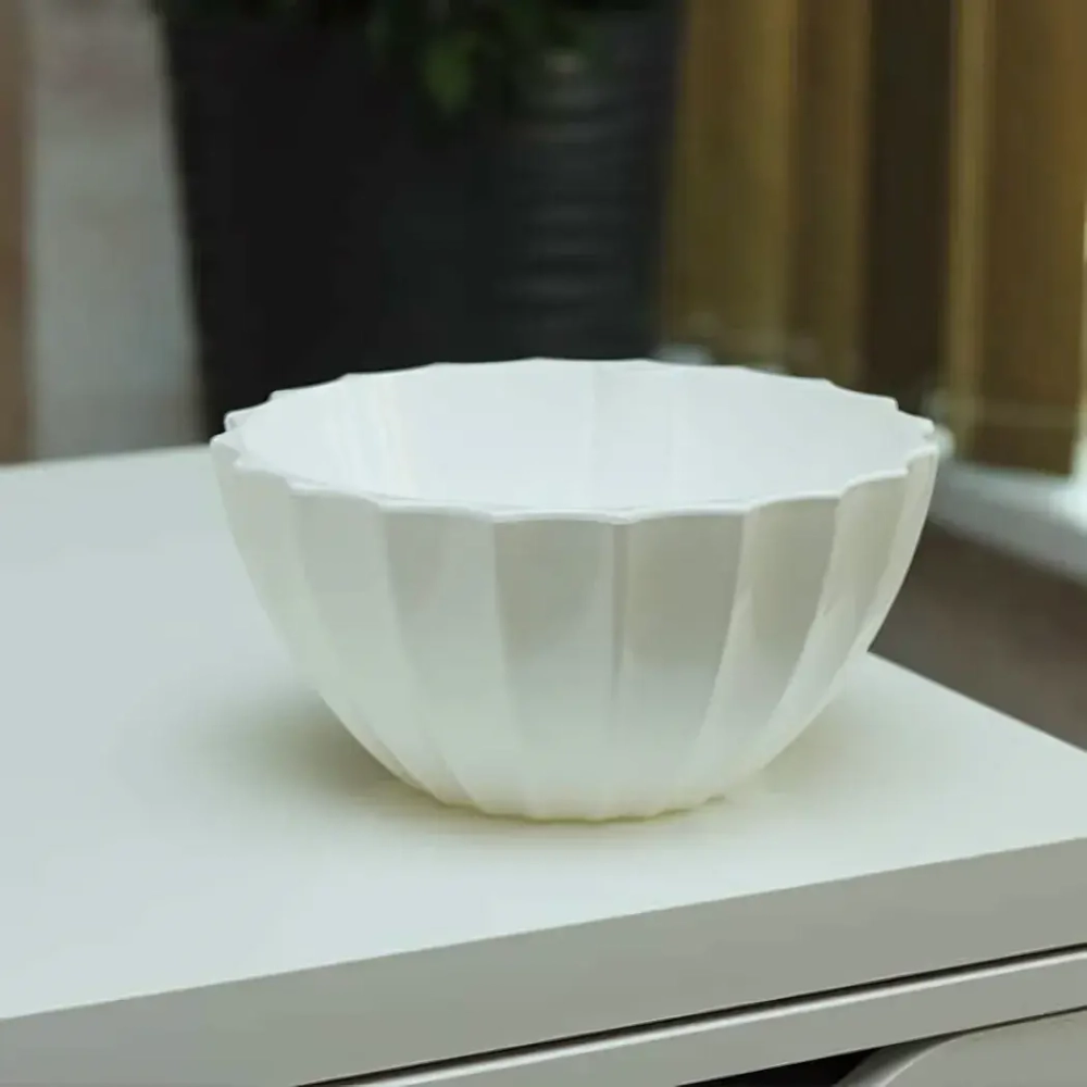 Кашпо для цветов пластиковое 3,4л d-25см «Ракушка» белый