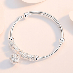 Браслет женский с шармами, серебро