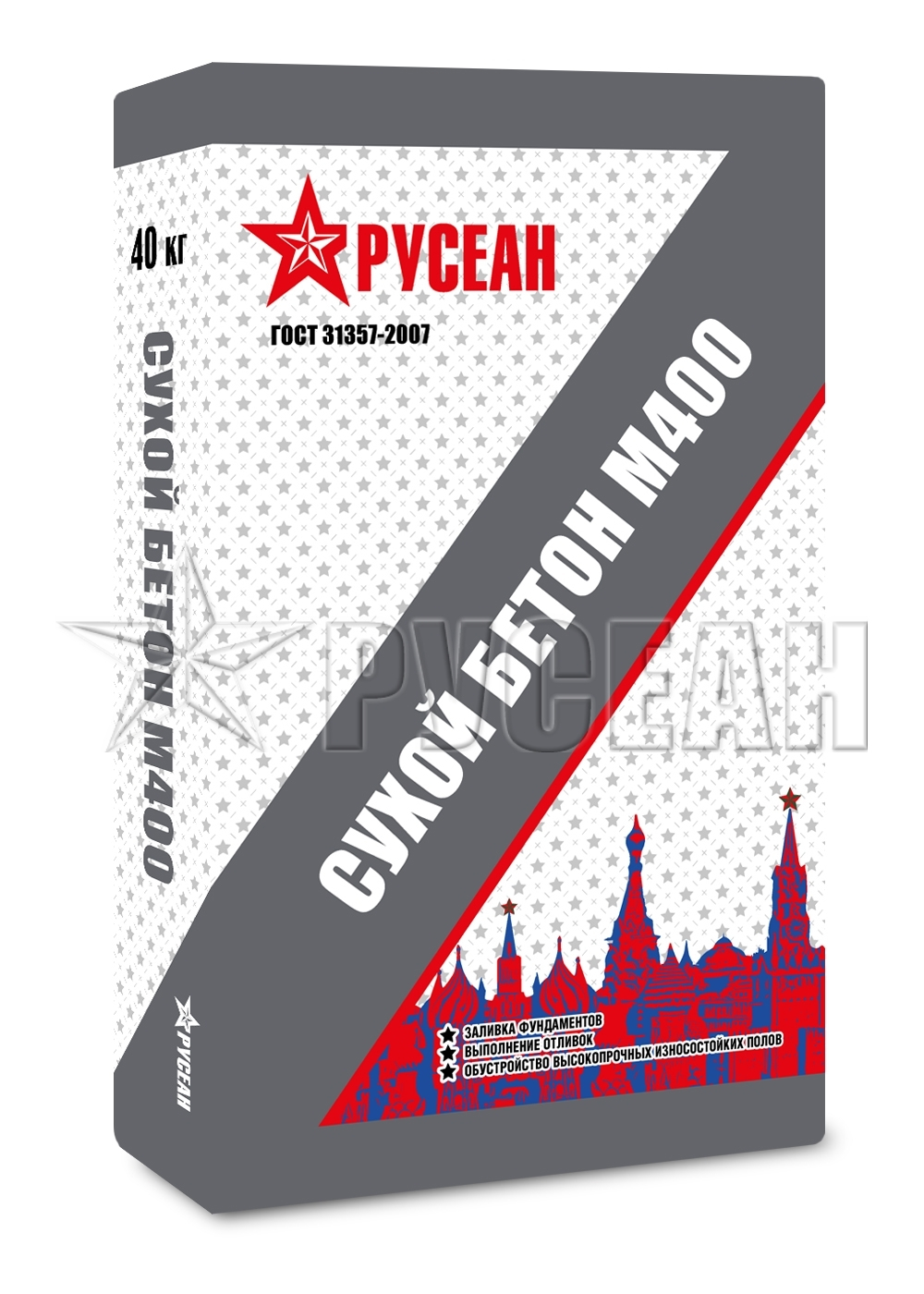 Сухой бетон М-400 Русеан, 40кг