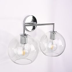Бра Rh Utilitaire Globe Shade Double Sconce Silver By Imperiumloft