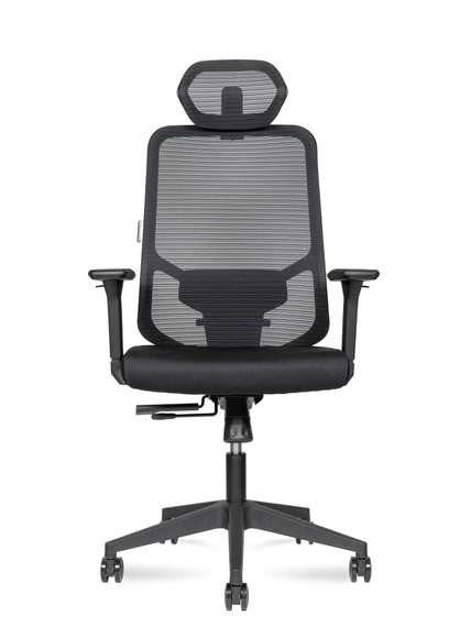 Кресло офисное Норден / Бэст / Best / черный пластик / черная сетка / черная ткань