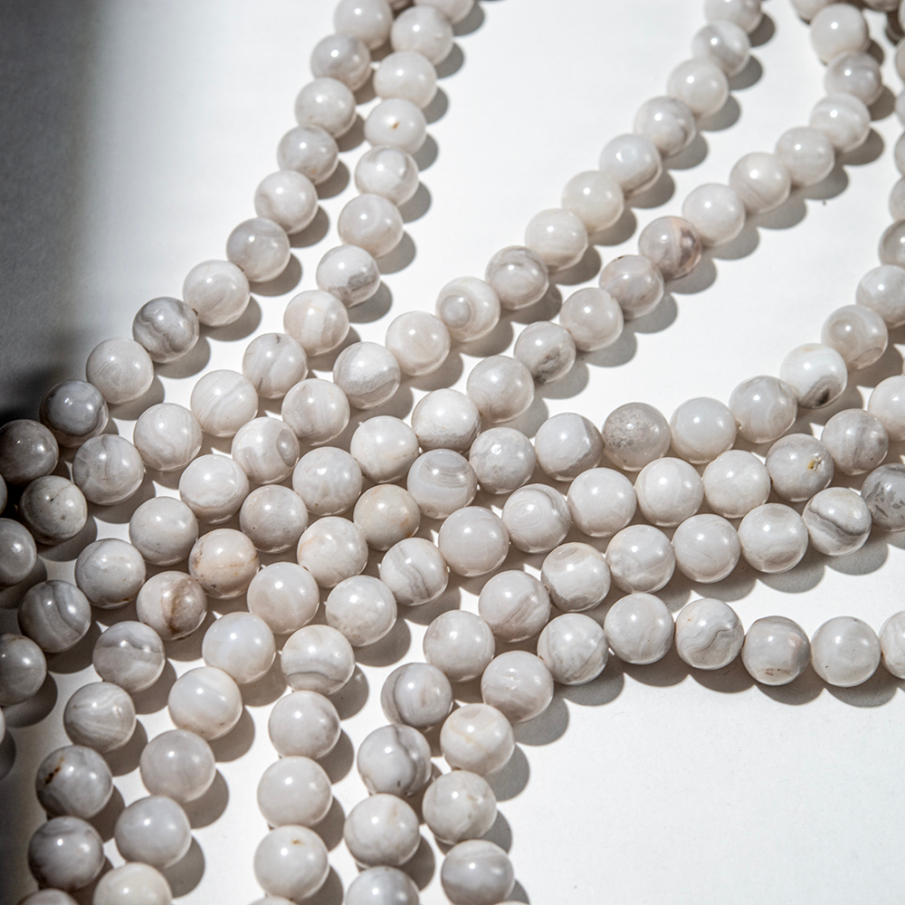 Агат белый натуральный, 10,5мм, шар