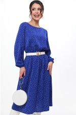 Платье ярко-синее в мелкий горошек DStrend (Акция)