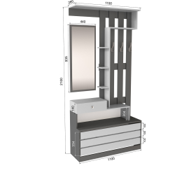 Центральная секция Ямайка ЯПЦС-1, Графит серый, Камень серый