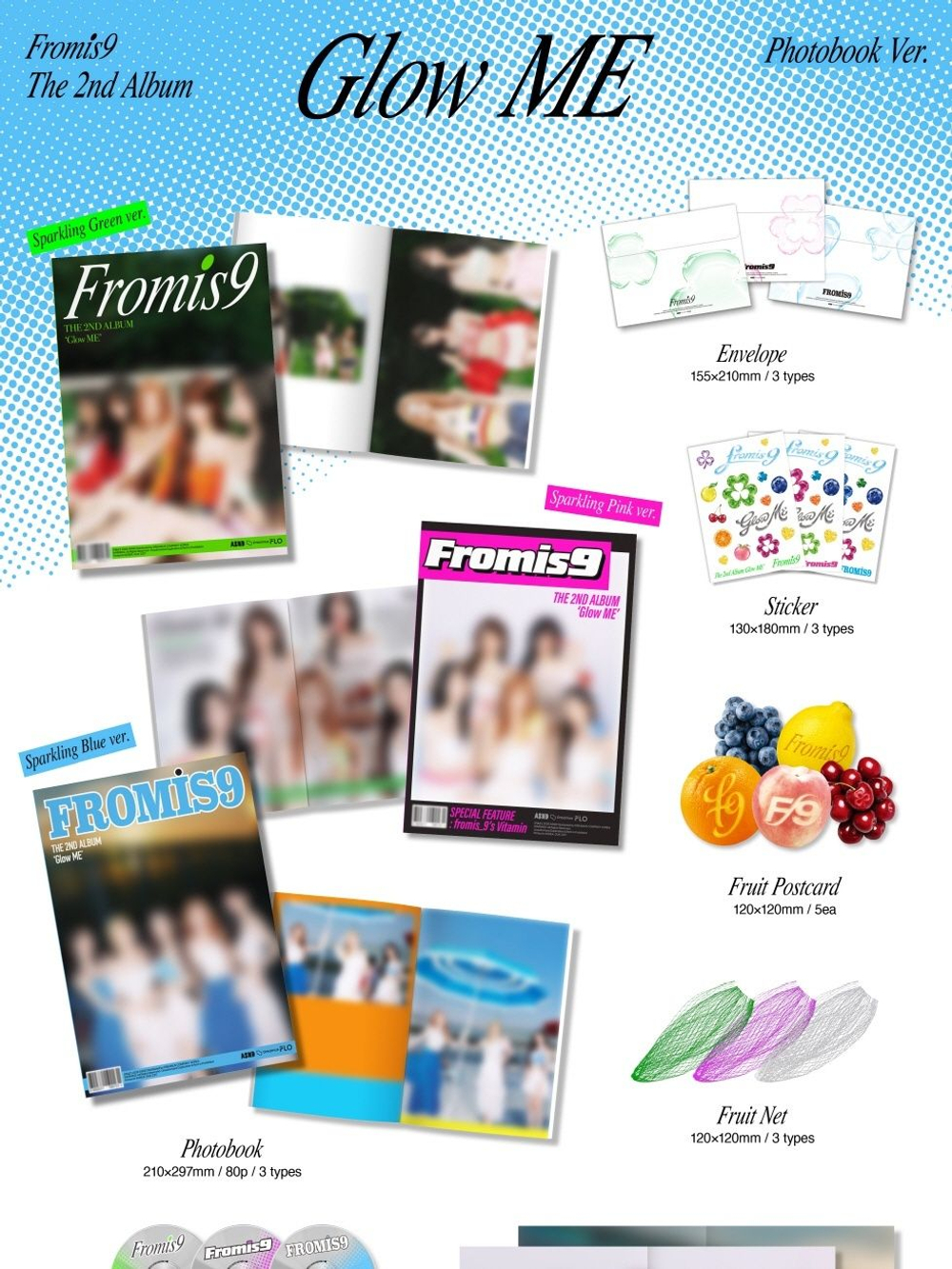 Альбом fromis_9 - GLOW ME 2nd Album PHOTOBOOK 3 Version SET