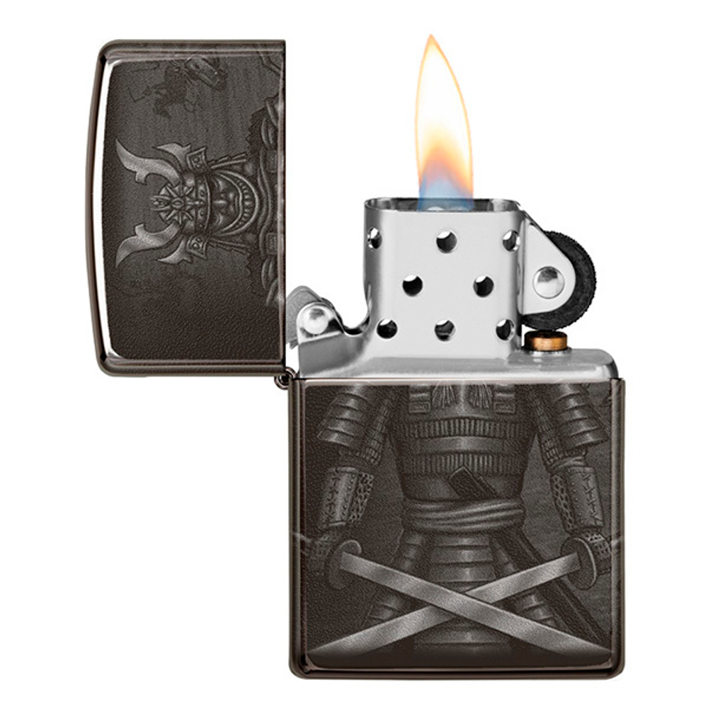 Зажигалка Zippo Knight Fight Design с покрытием High Polish Black