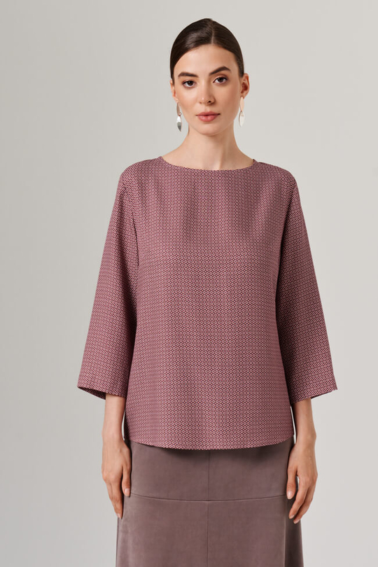 23179 Блузка женская (винный принт)