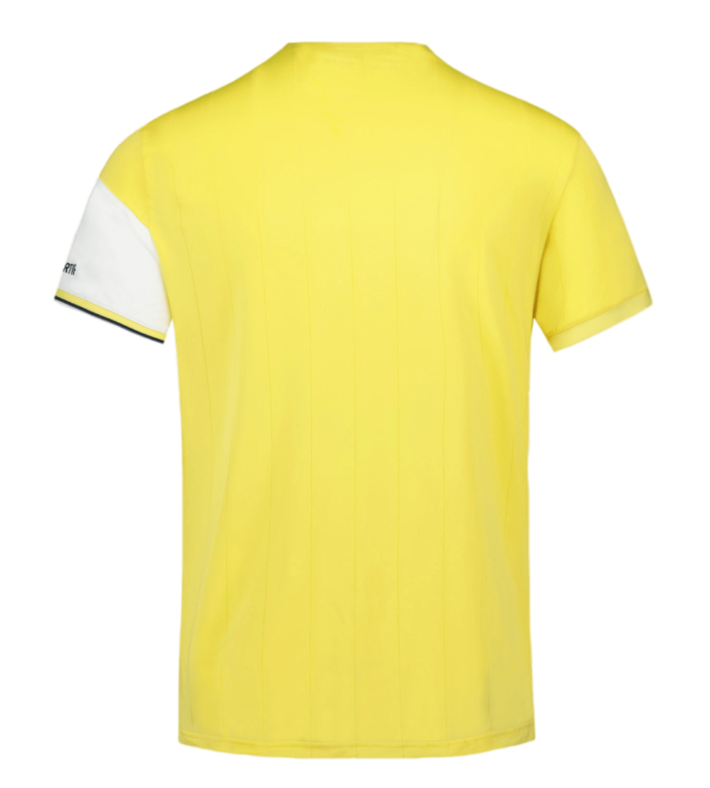 Мужская теннисная футболка Le Coq Sportif Tennis Pro T-Shirt SS 23 N°1 M - new optical white/jaune champion