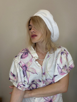 Берет джинса белый