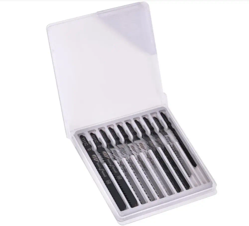 Набор пилок для лобзика универсальный комплект 10ш по дереву, по пластику Т-образный хвостовик