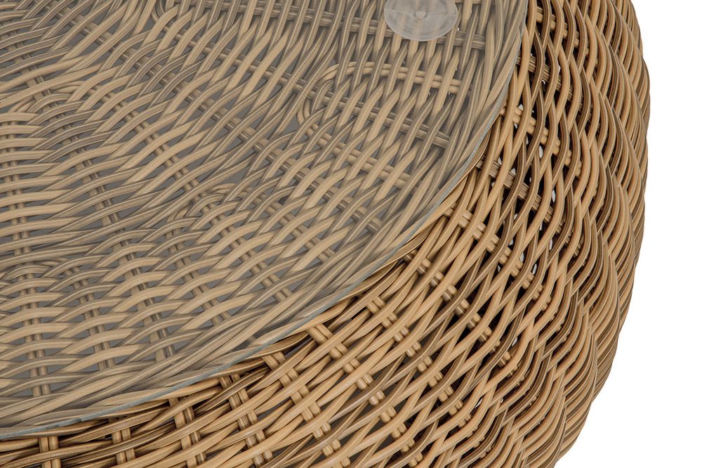 "Барселона" журнальный столик из искусственного ротанга, цвет соломенный