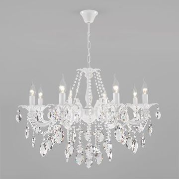 10108/8/ подвесной светильник / белый/прозрачный хрусталь Strotskis