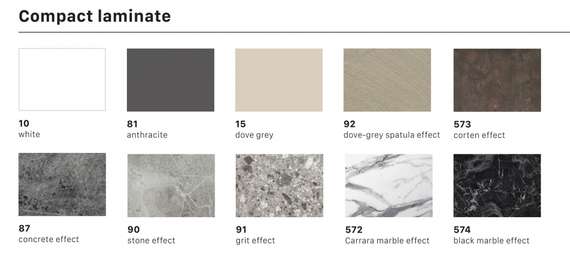 Столешница квадратная со скругленными углами Compact Laminate, 80х80 см, зернистый