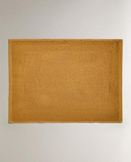 ZARA HOME КОВРИК ДЛЯ ВАННОЙ ИЗ ХЛОПКА С АНТИСКОЛЬЗЯЩЕЙ ПОВЕРХНОСТЬЮ, ГОРЧИЧНО-ЖЕЛТЫЙ