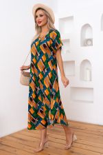 Платье Магия лета (охра/зеленый) Р11-867/6 Nikol (Акция)