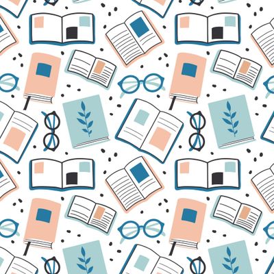 Паттерн с книгами и очками