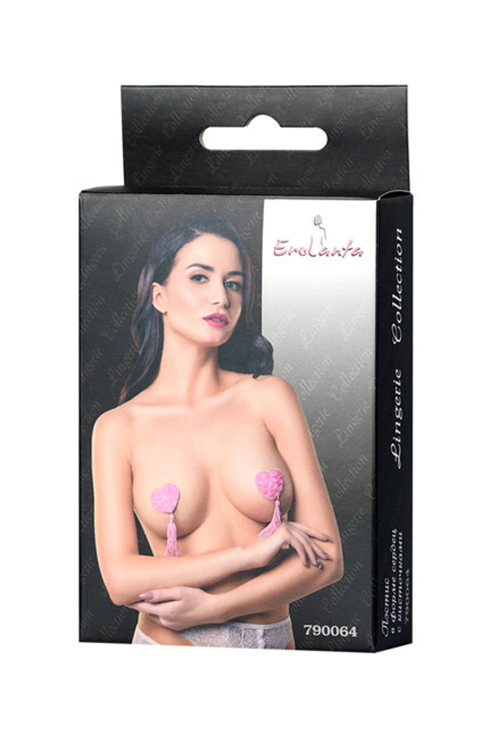 Пэстис Erolanta Lingerie Collection в форме сердец с розами и кисточками, розовые (Цвет: розовый)