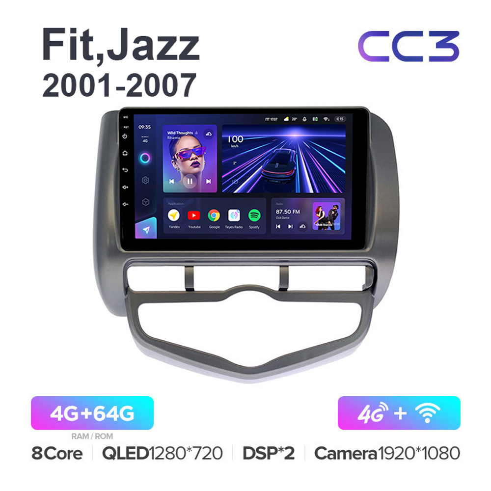 Teyes CC3 9"для Honda Fit, Jazz 2001-2007