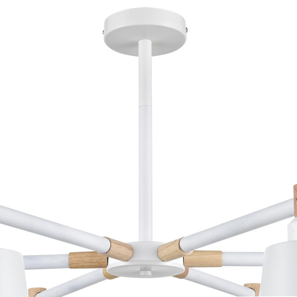 8097/6C MODERNI LN26 342 белый/белый металл, дерево/металл Люстра потолочная Е27 6*60W 220V ROSALINA