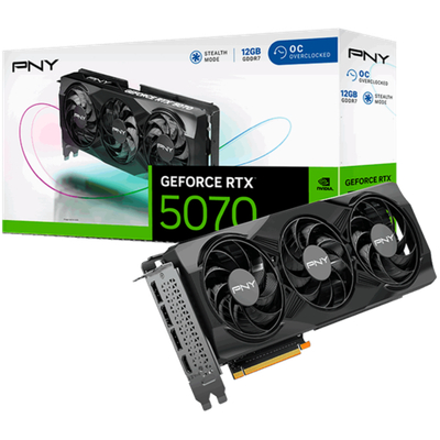 PNY Video Card NVidia GeForce RTX 5070 12GB Overclocked Triple Fan DLSS4
