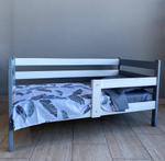 Кровать подростковая "Софа" 160*80 см серо-белая 1 борт (СЧ)