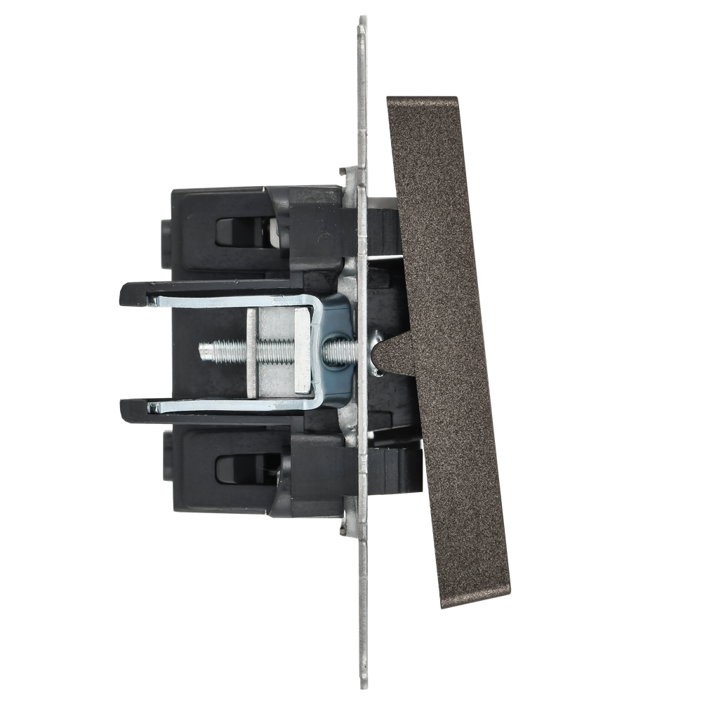 BRITE Выключатель 1-клавишный с индикацией 10А ВС10-1-1-БрТБ темная бронза IEK