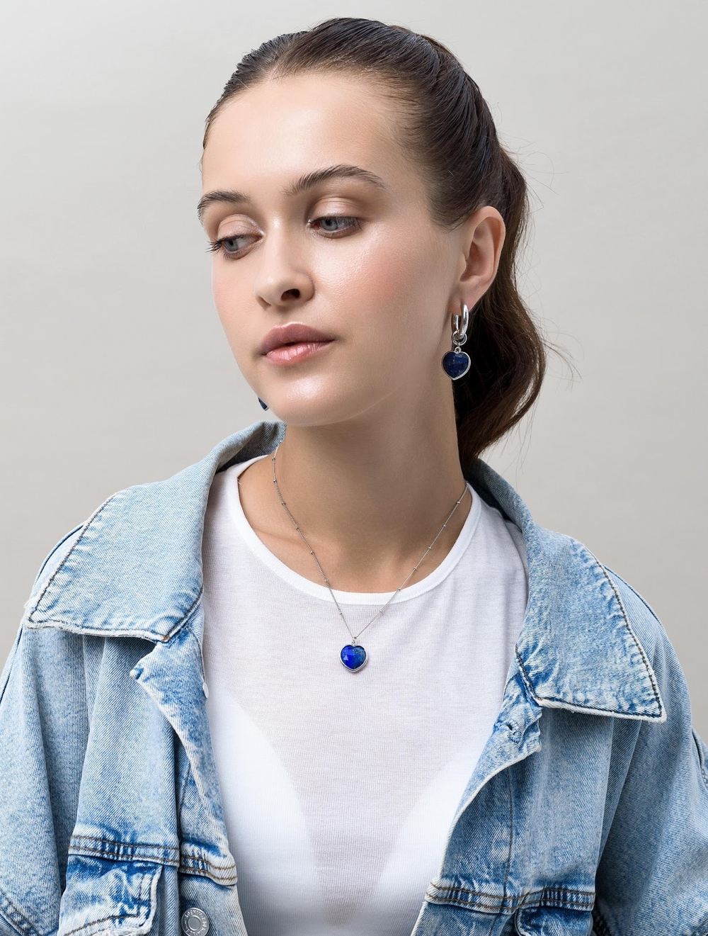 Серьги "Lovely" с лазуритом Silver 