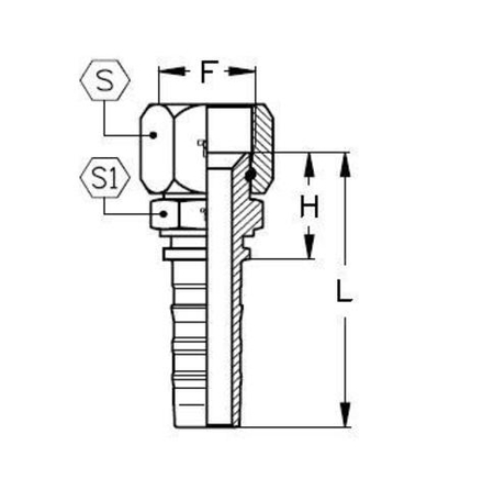 Фитинг DN 25 JIC (Г) 1.1/16 CS TIEFFE