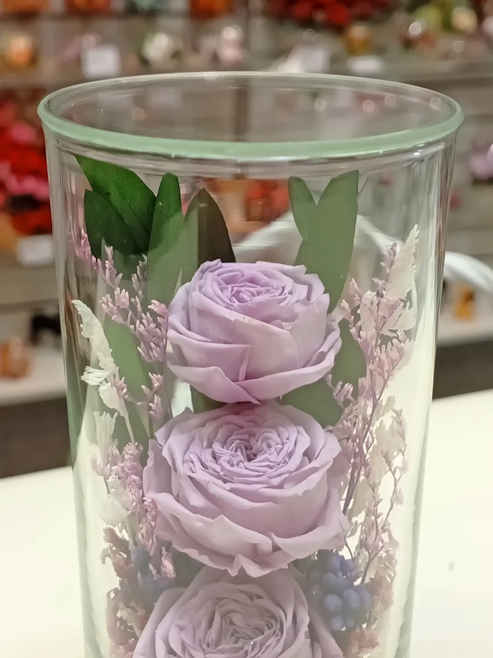 натуральные цветы в стекле, вакуум