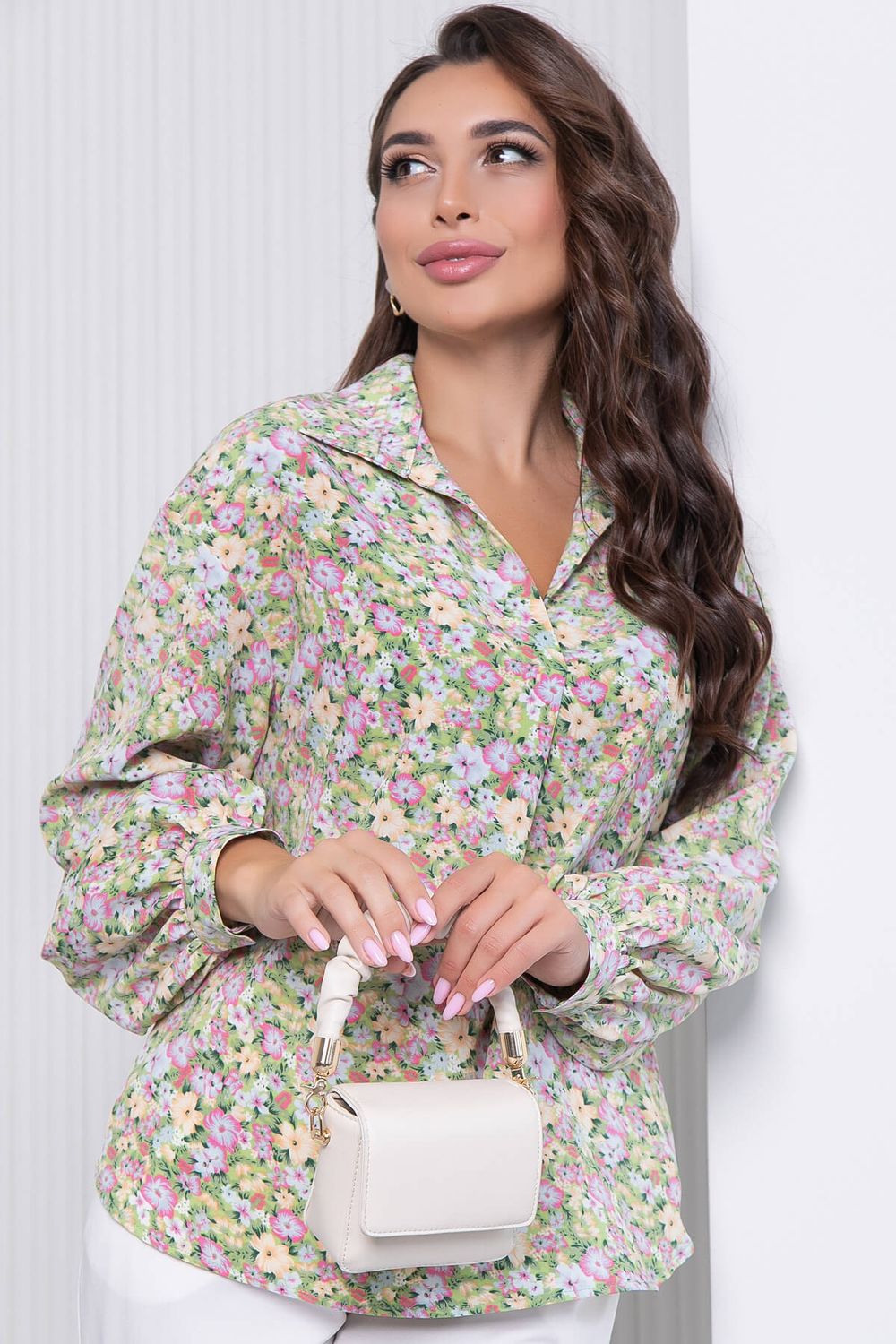 Блуза "Каролина" (грин) Б5951 LT Collection (Акция)