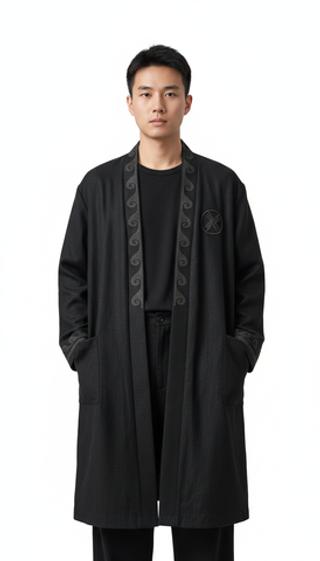 Шапан льняной длинный OYU TOLQYN BLACK