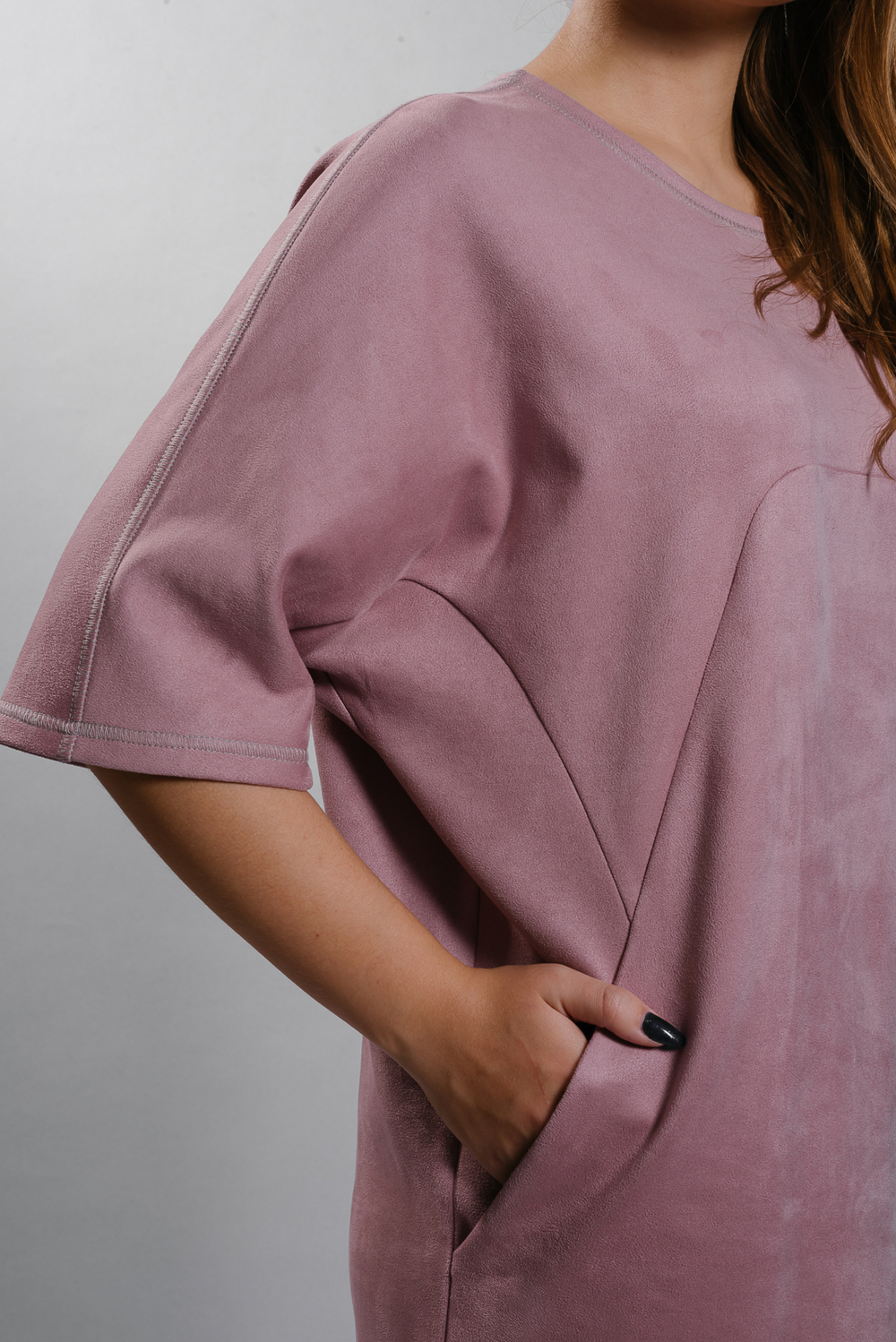 Трикотажная туника 1775ЛП, Пудровый #257П201775ЛП