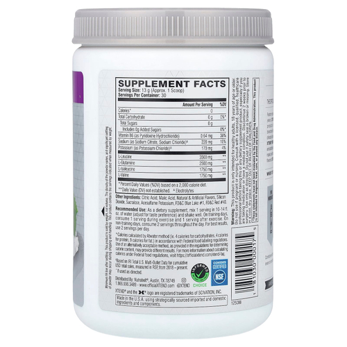 XTEND, BCAA, 7 г, со вкусом холодного винограда, 390 г (13,8 унции)