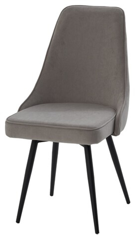 Стул М-City DISAUR Берти поворотный на поворотный на 360 градусов, B22 Серый, Велюр, Черный каркас