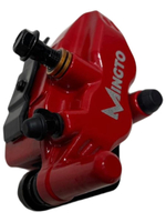 Суппорт тормозной калипер 2 поршня, 1 болт М10 красный гидравлический для электровелосипеда