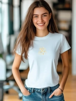 Футболка больших размеров с принтом цветы