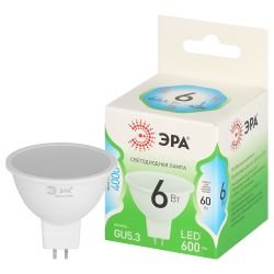 Лампа светодиодная ЭРА GREEN LINE LED MR16-6W-840-GU5.3 GL 6Вт софит яркий белый свет GU5.3 | Лампы cветодиодные Точечные (Софиты) (MR, PAR)
