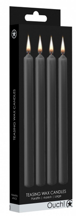 Набор из 4 черных восковых свечей Teasing Wax Candles Large (Цвет: черный)