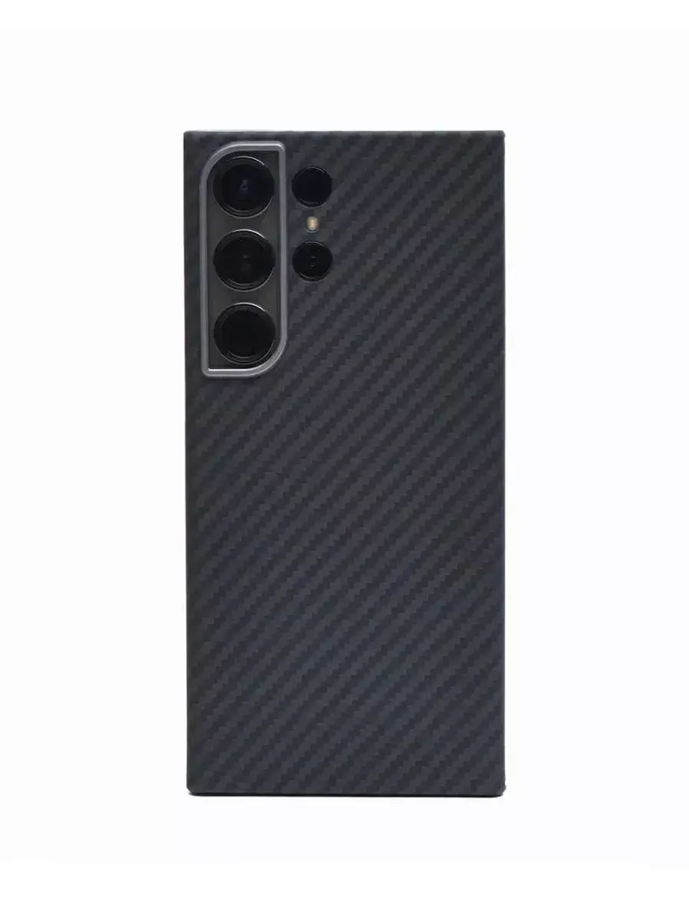 Чехол-накладка Kzdoo Keivlar Case для Samsung Galaxy S24 Ultra карбоновый (черно-серый в полоску)