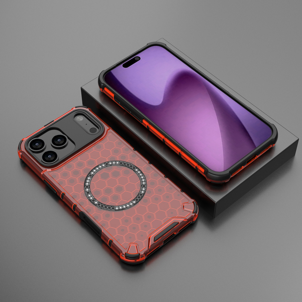 Прозрачный чехол Honeycomb Magnetic Case для iPhone 17 Pro Max