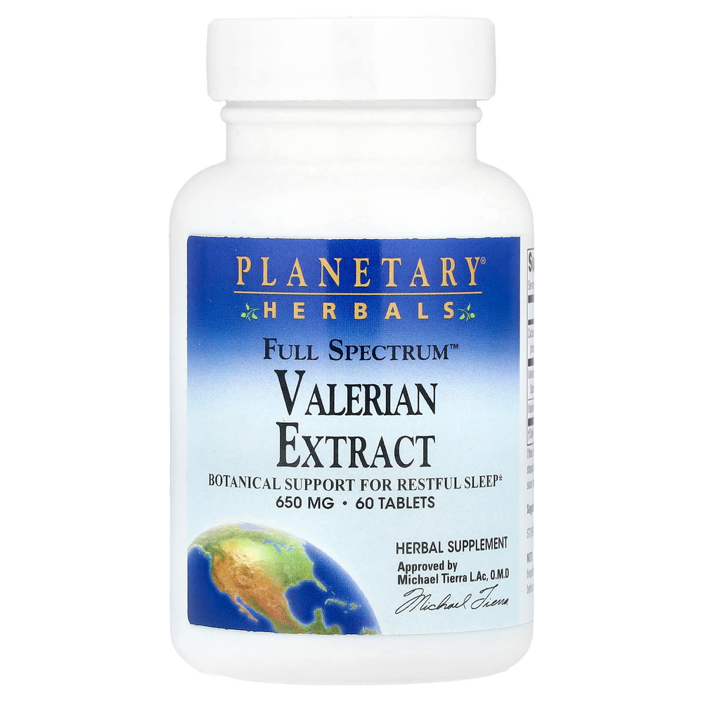Planetary Herbals, Full Spectrum™, экстракт валерианы, 60 таблеток