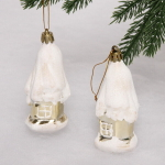 Елочные игрушки «Загадочный домик» 9 см (набор 2 шт), Золото